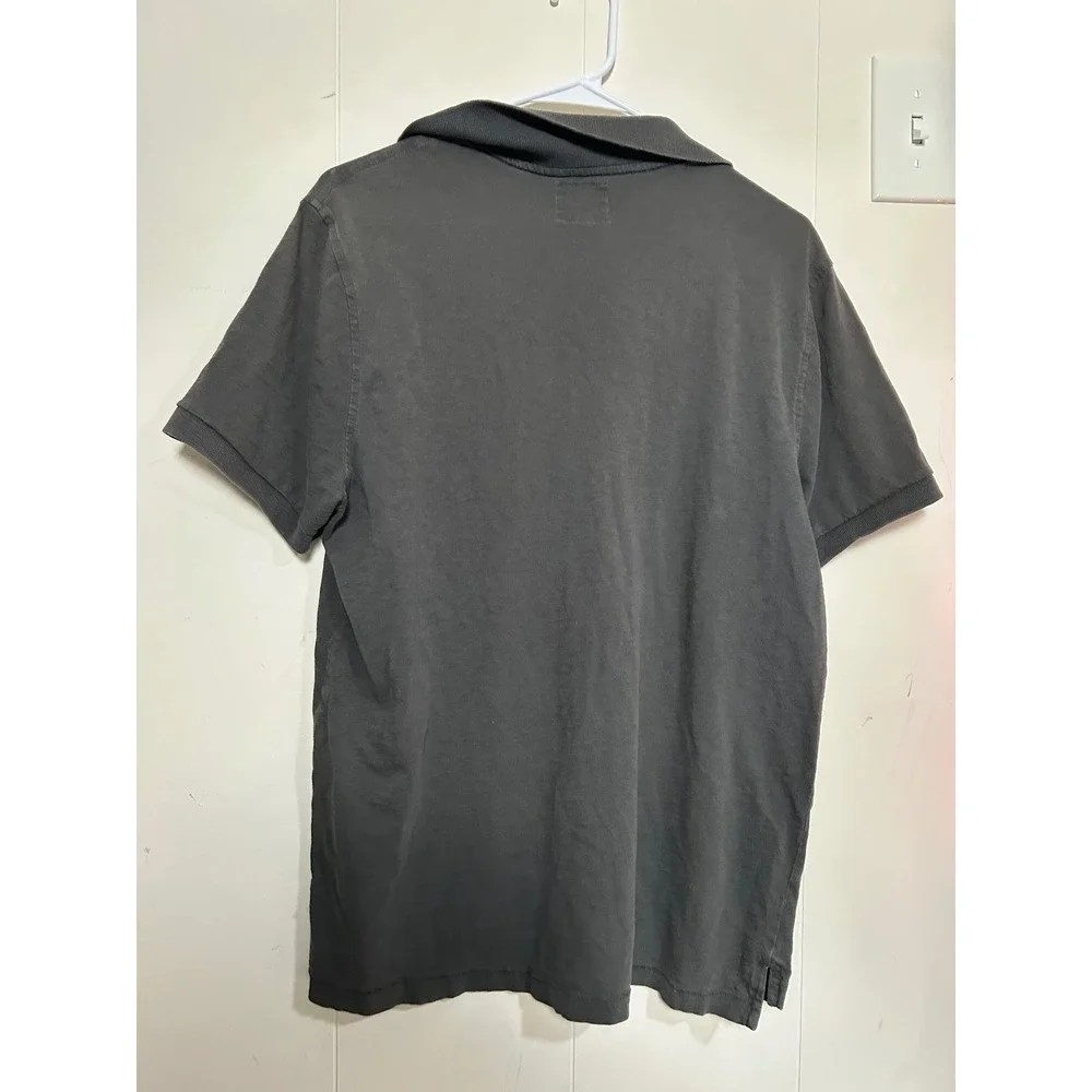 J. Crew Mens Large Short Sleeve Cotton Polo Shirt Gray Preppy Basic Classic